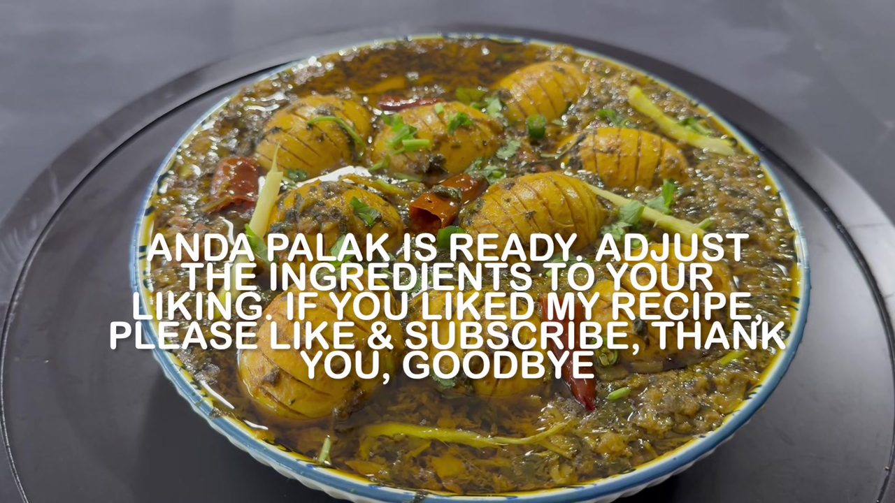 Anda Palak Recipe – Pakistani Style Egg Spinach Curry