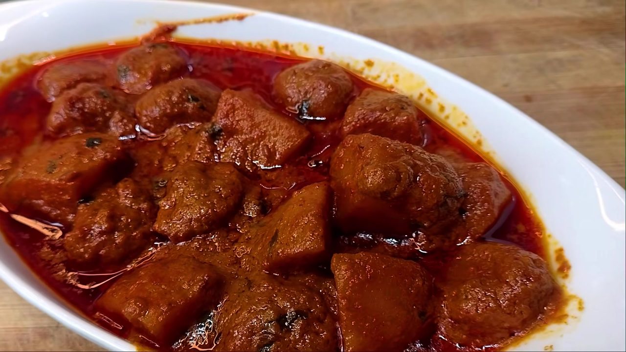 Aloo Soyabean Masala - Dhaba Style