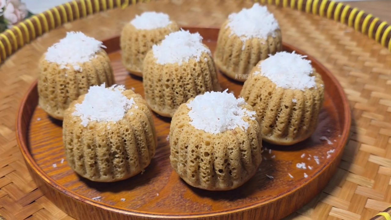 Apam Gula Merah (Steamed Brown Sugar Cake)